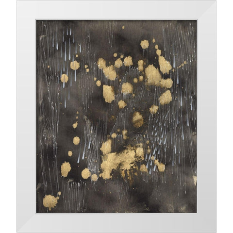 Cosmic Downpour White Modern Wood Framed Art Print by Arbel, Lori