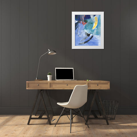 Tribal Symbols I White Modern Wood Framed Art Print by Combs, Joyce