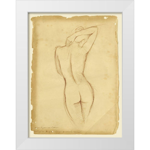 Custom Antique Figure Study I White Modern Wood Framed Art Print by Harper, Ethan