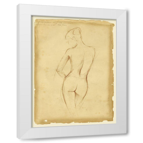 Custom Antique Figure Study II White Modern Wood Framed Art Print by Harper, Ethan