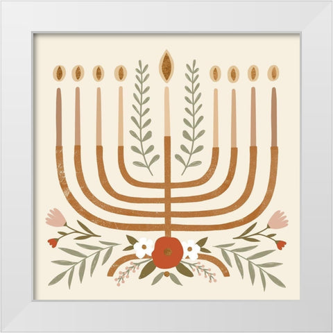 Natural Hanukkah I White Modern Wood Framed Art Print by Barnes, Victoria