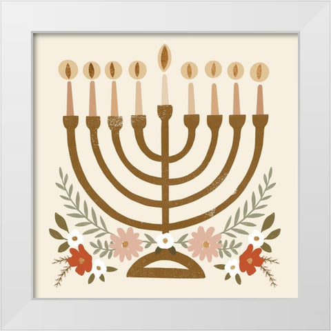 Natural Hanukkah II White Modern Wood Framed Art Print by Barnes, Victoria