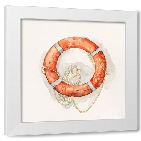 Nautical Safety I White Modern Wood Framed Art Print by Caroline, Emma
