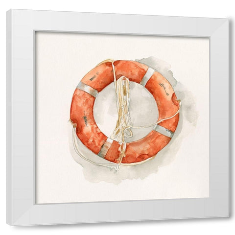 Nautical Safety II White Modern Wood Framed Art Print by Caroline, Emma