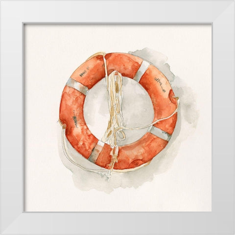 Nautical Safety II White Modern Wood Framed Art Print by Caroline, Emma