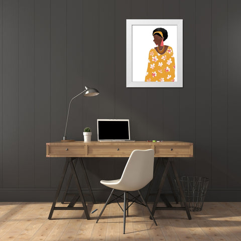 Pattern Poise II White Modern Wood Framed Art Print by Vess, June Erica