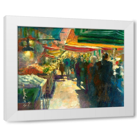 Market Scene I White Modern Wood Framed Art Print by Doyle, Anne Farrall