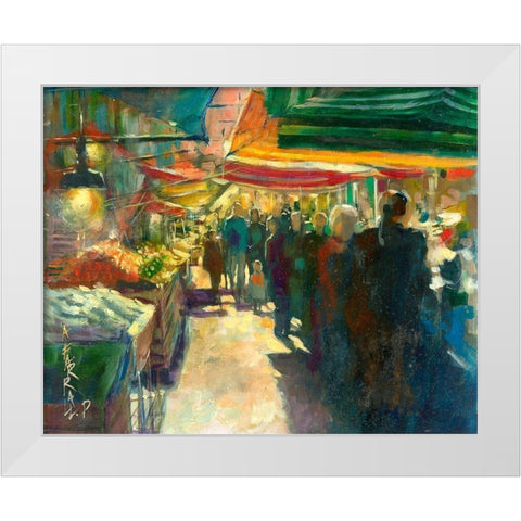 Market Scene I White Modern Wood Framed Art Print by Doyle, Anne Farrall