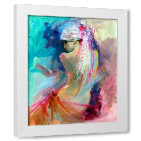 Mood Alizarine I White Modern Wood Framed Art Print by Doyle, Anne Farrall