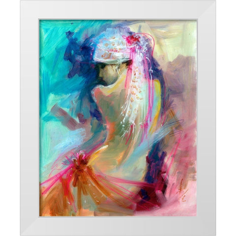 Mood Alizarine I White Modern Wood Framed Art Print by Doyle, Anne Farrall