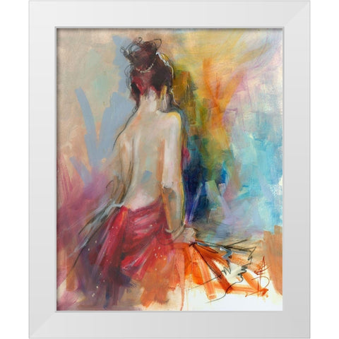 Mood Alizarine II White Modern Wood Framed Art Print by Doyle, Anne Farrall