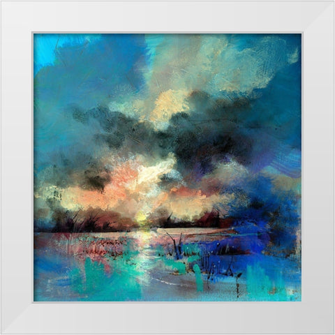 Late Evening White Modern Wood Framed Art Print by Doyle, Anne Farrall