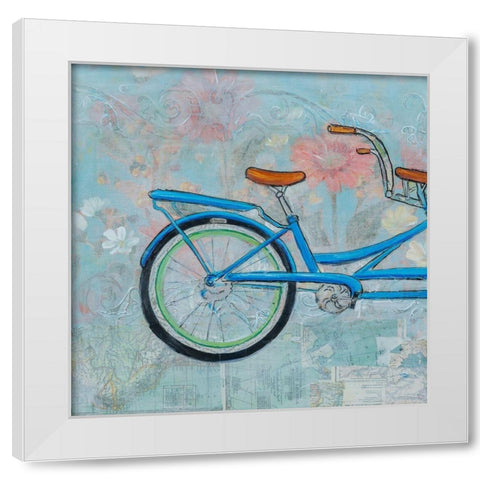 Bicycle Collage I White Modern Wood Framed Art Print by Iafrate, Sandra