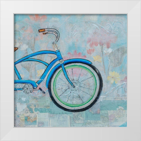 Bicycle Collage II White Modern Wood Framed Art Print by Iafrate, Sandra