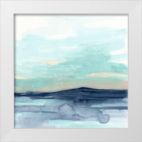 Ocean Morning Mist II White Modern Wood Framed Art Print by Vess, June Erica