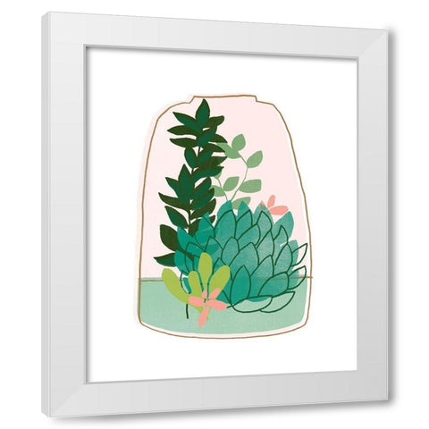 Terrarium Cameo I White Modern Wood Framed Art Print by Vess, June Erica