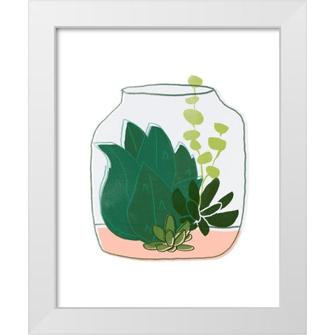 Terrarium Cameo II White Modern Wood Framed Art Print by Vess, June Erica