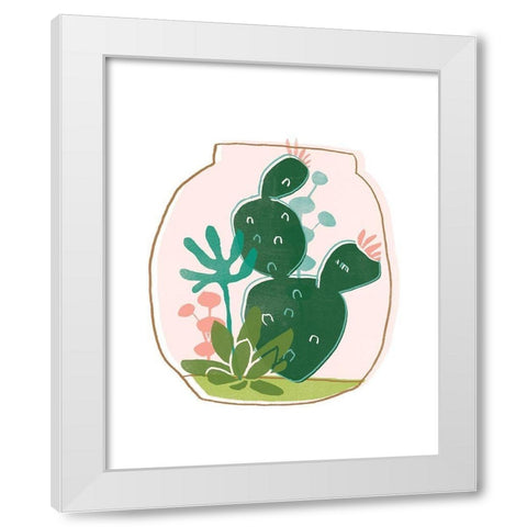Terrarium Cameo III White Modern Wood Framed Art Print by Vess, June Erica