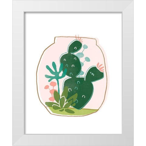 Terrarium Cameo III White Modern Wood Framed Art Print by Vess, June Erica