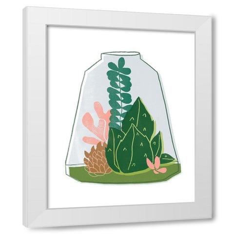 Terrarium Cameo IV White Modern Wood Framed Art Print by Vess, June Erica