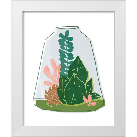 Terrarium Cameo IV White Modern Wood Framed Art Print by Vess, June Erica