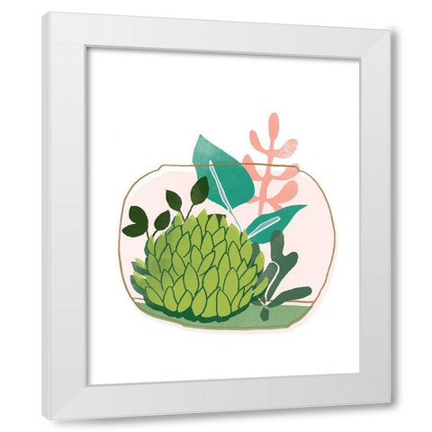 Terrarium Cameo VI White Modern Wood Framed Art Print by Vess, June Erica