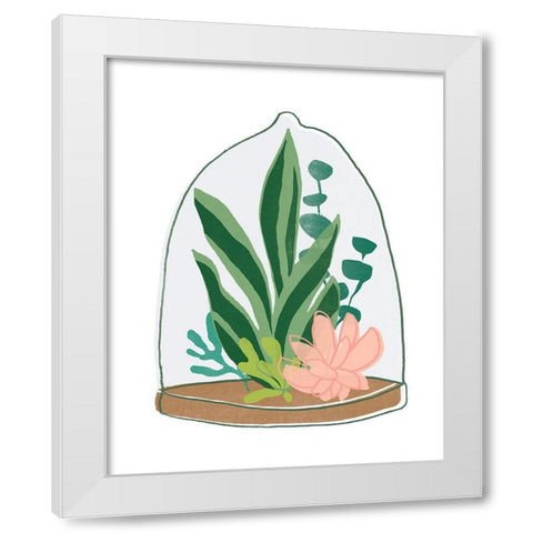 Terrarium Cameo VII White Modern Wood Framed Art Print by Vess, June Erica