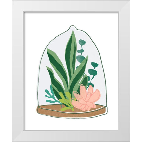 Terrarium Cameo VII White Modern Wood Framed Art Print by Vess, June Erica