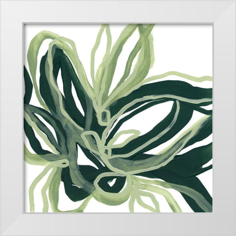 Emerald Bloom I White Modern Wood Framed Art Print by Vess, June Erica