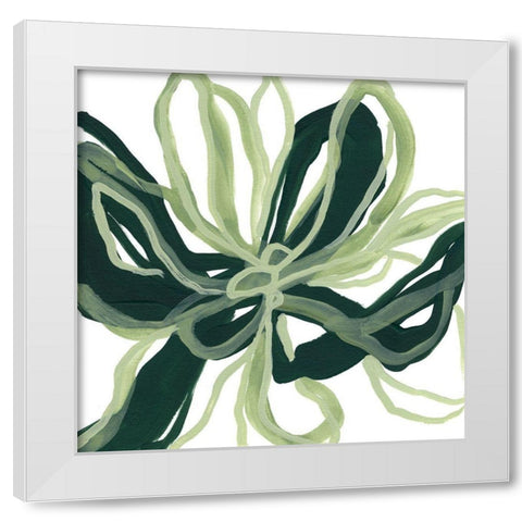 Emerald Bloom II White Modern Wood Framed Art Print by Vess, June Erica