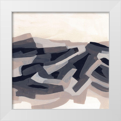 Puzzle Landscape I White Modern Wood Framed Art Print by Vess, June Erica