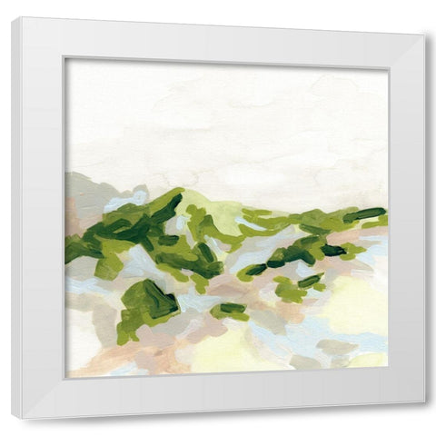 Emerald Hills I White Modern Wood Framed Art Print by Vess, June Erica