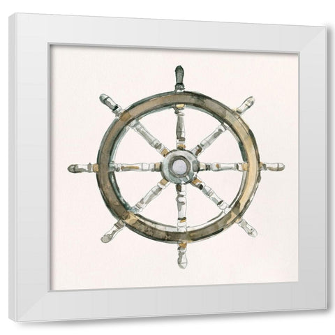 At the Helm I White Modern Wood Framed Art Print by Caroline, Emma
