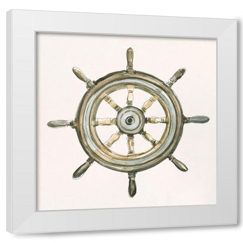 At the Helm II White Modern Wood Framed Art Print by Caroline, Emma