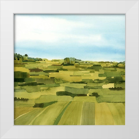 Green Gold Valley I White Modern Wood Framed Art Print by Popp, Grace