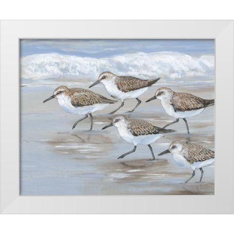 Sandpipers I White Modern Wood Framed Art Print by OToole, Tim