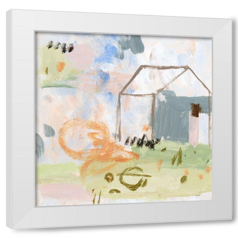 Hopscotch Doodles I White Modern Wood Framed Art Print by Wang, Melissa