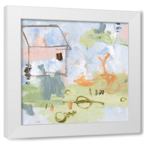 Hopscotch Doodles II White Modern Wood Framed Art Print by Wang, Melissa