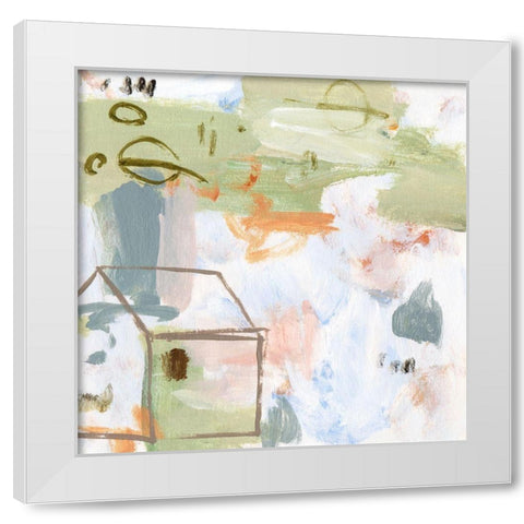 Hopscotch Doodles III White Modern Wood Framed Art Print by Wang, Melissa