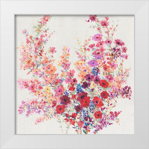 Flowers on a Vine II White Modern Wood Framed Art Print by OToole, Tim