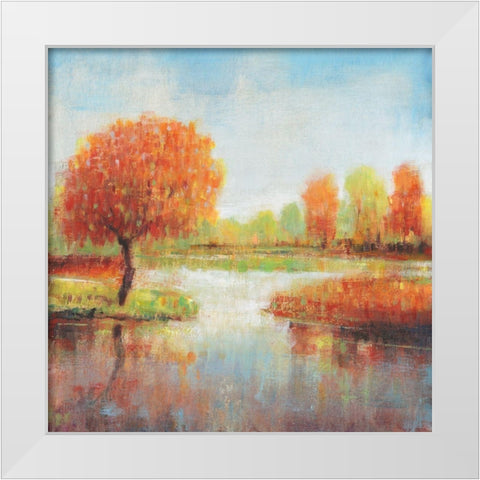 Lake Reflections I White Modern Wood Framed Art Print by OToole, Tim