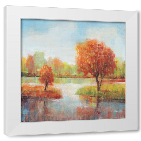 Lake Reflections II White Modern Wood Framed Art Print by OToole, Tim