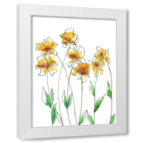 Amber Tulips I White Modern Wood Framed Art Print by Moore, Regina