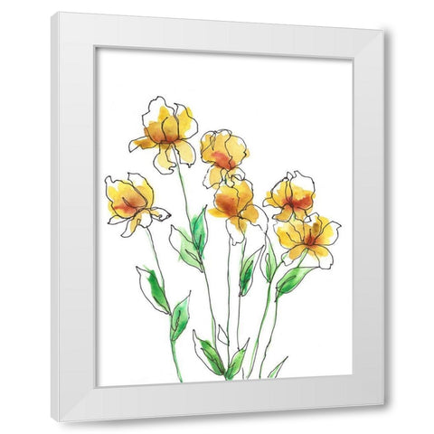 Amber Tulips II White Modern Wood Framed Art Print by Moore, Regina