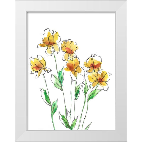 Amber Tulips II White Modern Wood Framed Art Print by Moore, Regina