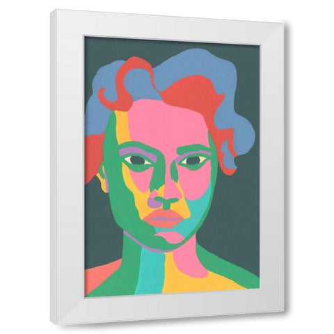 Colorblock Face II White Modern Wood Framed Art Print by Moore, Regina