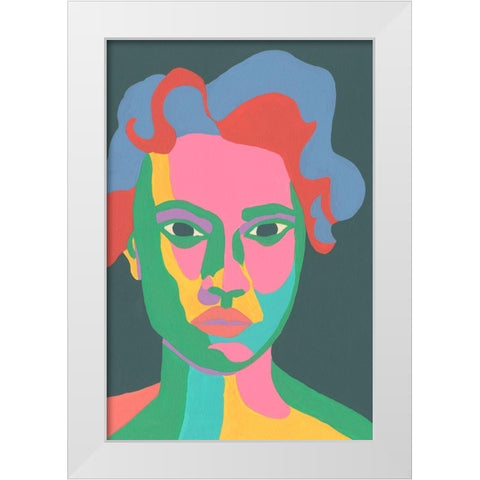 Colorblock Face II White Modern Wood Framed Art Print by Moore, Regina