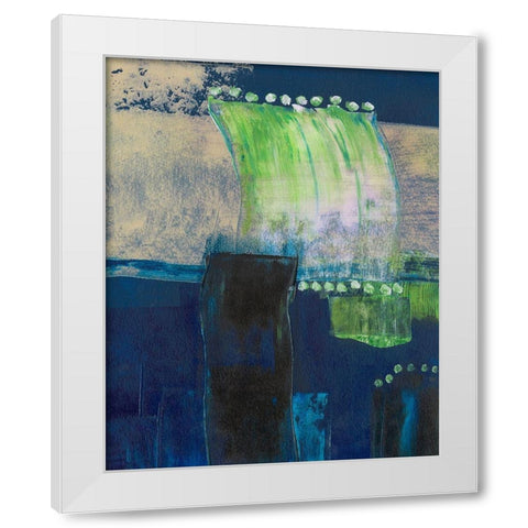 Blue Composite II White Modern Wood Framed Art Print by Moore, Regina