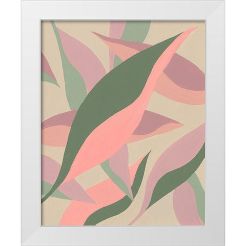 Elongated Leaves I White Modern Wood Framed Art Print by Moore, Regina