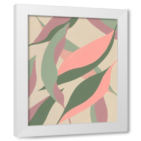 Elongated Leaves II White Modern Wood Framed Art Print by Moore, Regina